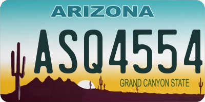 AZ license plate ASQ4554
