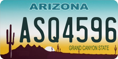AZ license plate ASQ4596