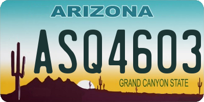 AZ license plate ASQ4603
