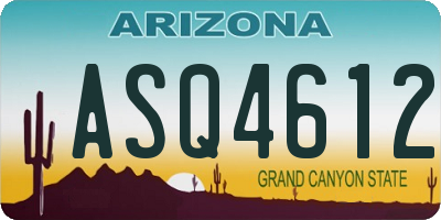 AZ license plate ASQ4612
