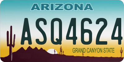 AZ license plate ASQ4624
