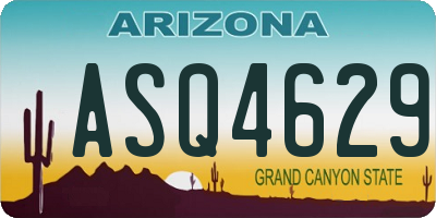 AZ license plate ASQ4629