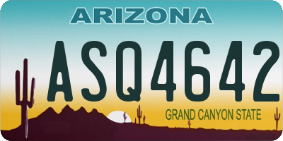 AZ license plate ASQ4642