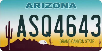 AZ license plate ASQ4643