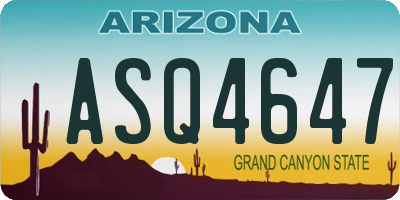 AZ license plate ASQ4647