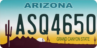 AZ license plate ASQ4650