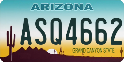AZ license plate ASQ4662