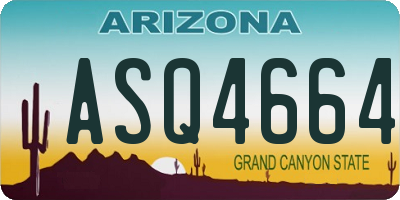 AZ license plate ASQ4664