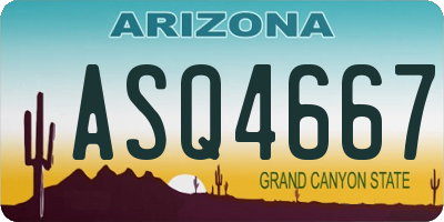 AZ license plate ASQ4667