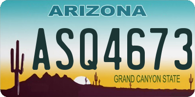 AZ license plate ASQ4673