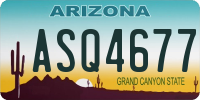 AZ license plate ASQ4677