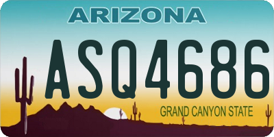 AZ license plate ASQ4686