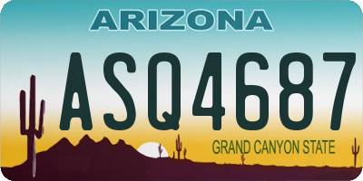 AZ license plate ASQ4687