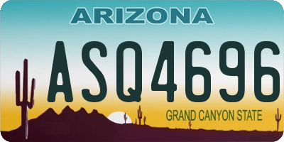 AZ license plate ASQ4696