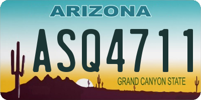 AZ license plate ASQ4711