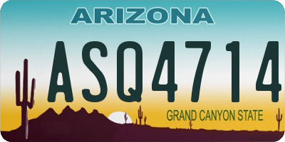 AZ license plate ASQ4714
