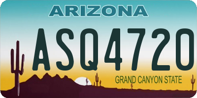 AZ license plate ASQ4720