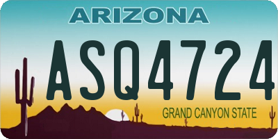 AZ license plate ASQ4724