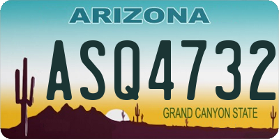 AZ license plate ASQ4732