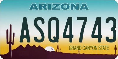 AZ license plate ASQ4743