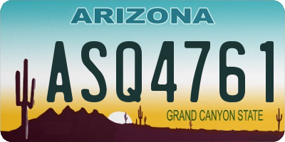 AZ license plate ASQ4761