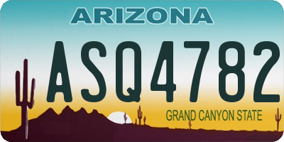 AZ license plate ASQ4782