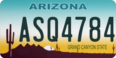 AZ license plate ASQ4784