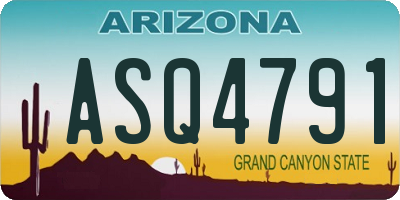 AZ license plate ASQ4791