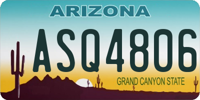 AZ license plate ASQ4806