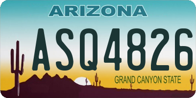 AZ license plate ASQ4826