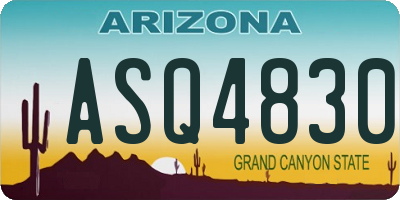AZ license plate ASQ4830