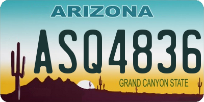 AZ license plate ASQ4836