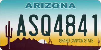 AZ license plate ASQ4841
