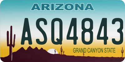 AZ license plate ASQ4843