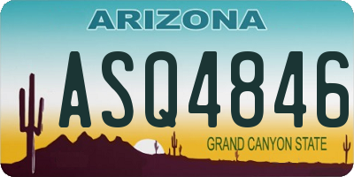 AZ license plate ASQ4846