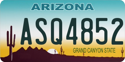 AZ license plate ASQ4852