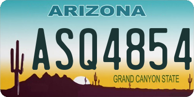 AZ license plate ASQ4854