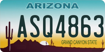 AZ license plate ASQ4863