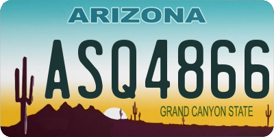 AZ license plate ASQ4866