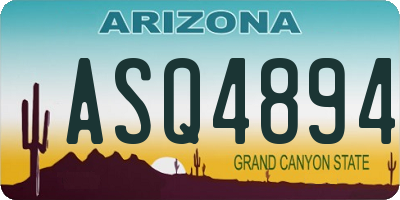 AZ license plate ASQ4894