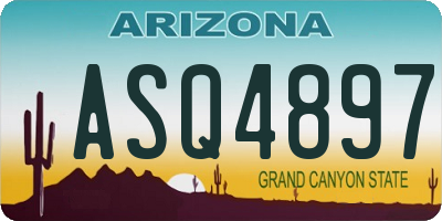 AZ license plate ASQ4897