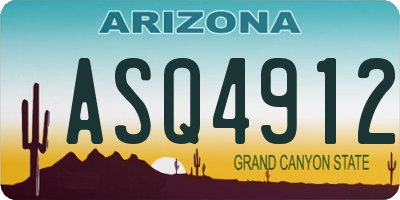 AZ license plate ASQ4912