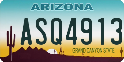 AZ license plate ASQ4913
