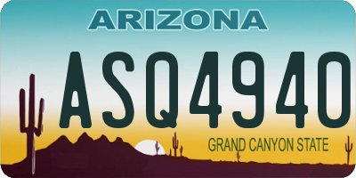 AZ license plate ASQ4940