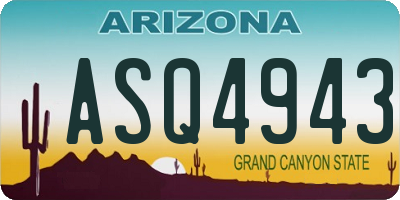AZ license plate ASQ4943