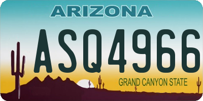 AZ license plate ASQ4966