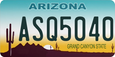 AZ license plate ASQ5040