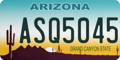 AZ license plate ASQ5045