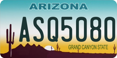 AZ license plate ASQ5080
