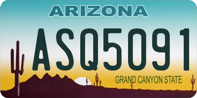 AZ license plate ASQ5091